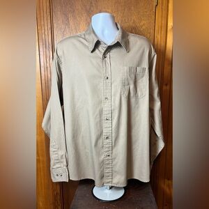 Wrangler Men's Casual Tan Button‎ Down Shirt - 2XL